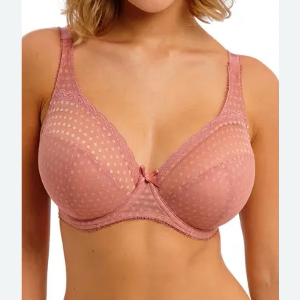FREYA NWT "Spot-Light" Ash Rose Underwire Feminine Dot Valentine's Bra SZ 30G